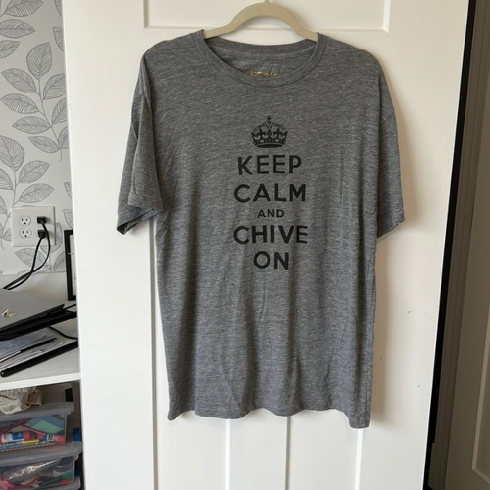 Gray “Keep Calm and Chive On” The Chivery T-shirt